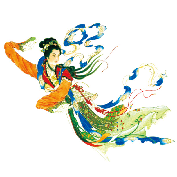 中秋节仙女嫦娥追月PNG透明图片，高清节日元素设计素材下载