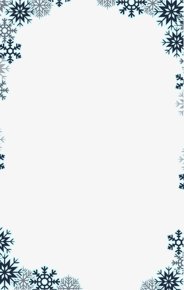 圣诞节雪花边框PNG透明图片，高清节日元素设计素材下载