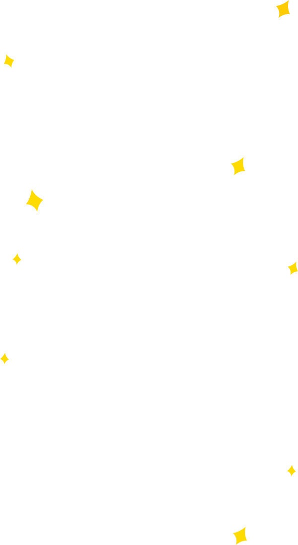 高清PNG黄色星星漂浮元素，不规则形状，透明背景，创意图片素材下载