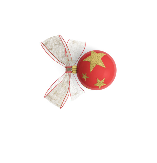 圣诞树旁圆球蝴蝶结PNG透明图，高清节日元素，免费下载用于圣诞图片设计
