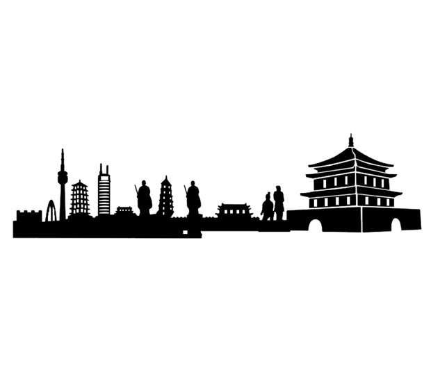 西安城市风光，高清PNG透明免扣元素图标，设计素材一键下载