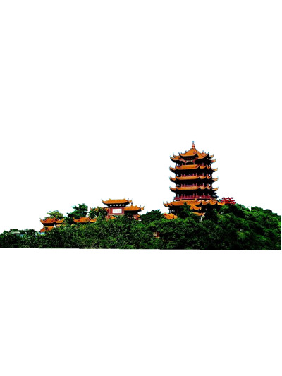 中国黄鹤楼高清PNG透明背景风景图片，免费设计素材下载