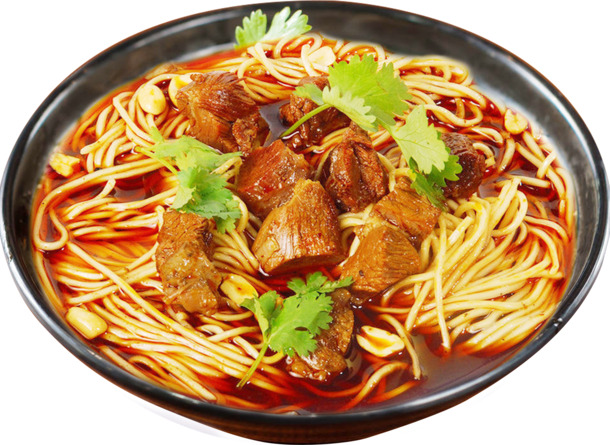黑色碗装牛肉面PNG透明免抠图，高清设计素材免费下载