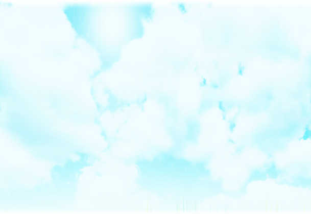 手绘高空蓝天白云PNG透明背景，高清图片素材，创意设计新选择