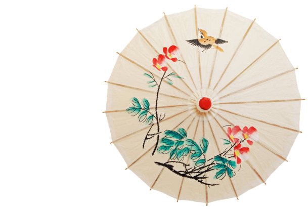 绘画花卉油纸伞PNG透明图片，高清装饰元素，生活用品设计素材下载