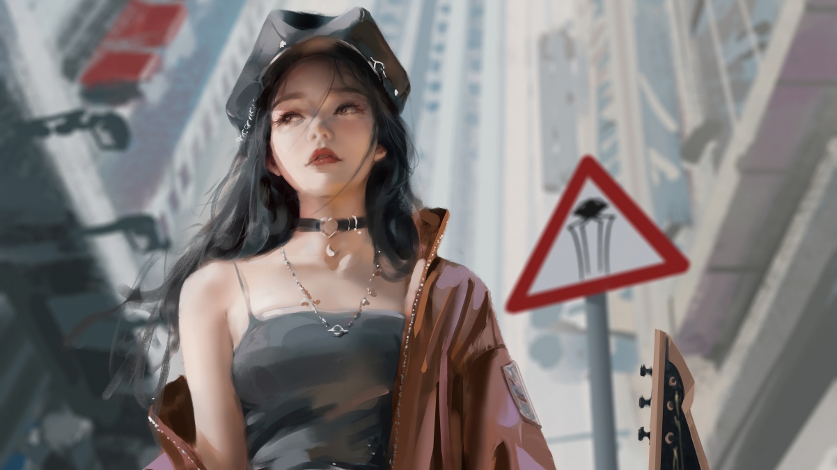 超萌女孩风尚帽饰，精美厚涂4K动漫壁纸，高清3840x2160免费下载