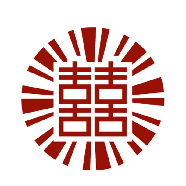 圆形双喜PNG透明图片，高清装饰元素，花纹设计素材免费下载
