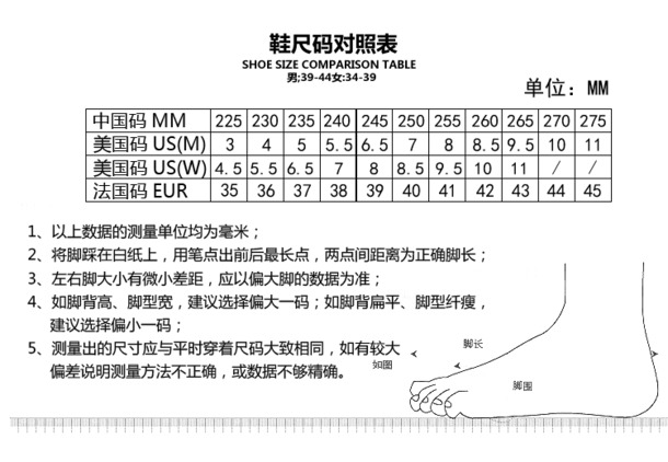 鞋子尺码对照表，高清PNG透明图片及精美装饰图案，设计素材免费下载