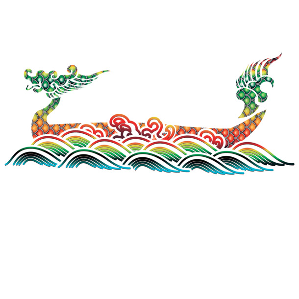 端午节彩色卡通龙舟PNG素材，高清透明背景海报设计元素免费下载