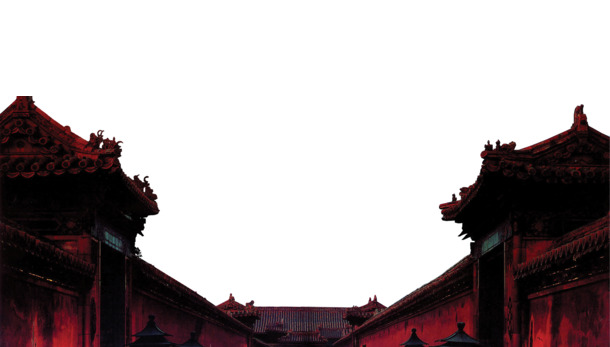 中秋佳节红色宫门走廊PNG透明背景图片，高清设计素材免费下载