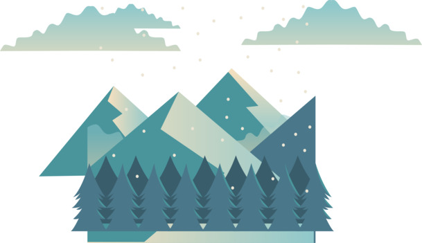 圣诞节小雪山林PNG透明图，高清EPS设计素材，免费下载