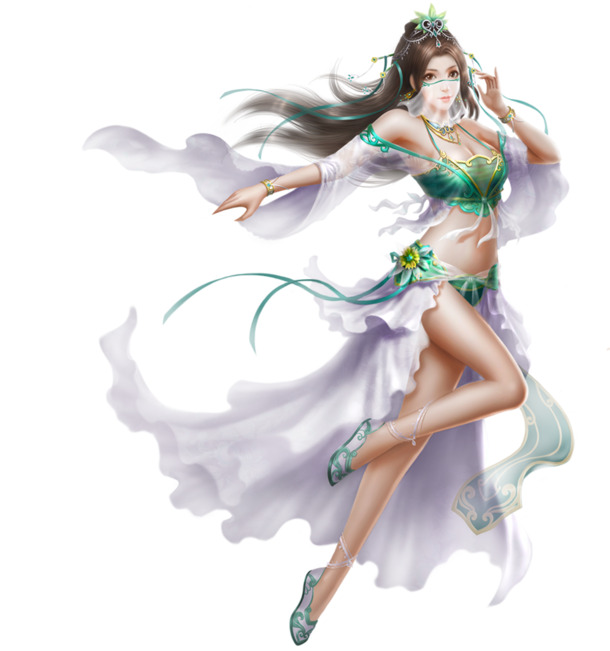 手绘红衣女子游戏角色PNG透明图，高清卡通元素，设计素材下载