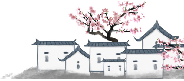 中国风小房子PNG透明图片素材，高清免扣元素与PSD设计下载