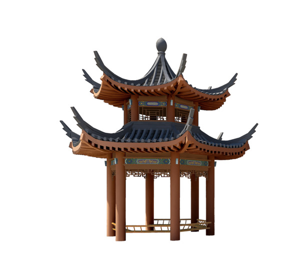 中式亭子高清PNG透明图片，免扣元素设计素材下载