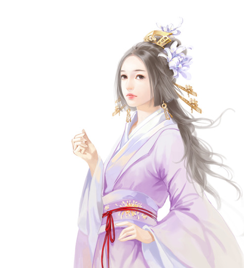 古风女子立绘PNG，浅蓝华服，花瓣轻舞，高清透明素材下载