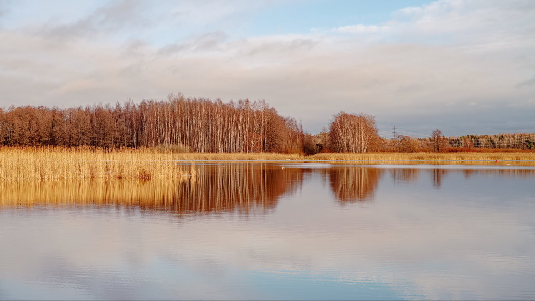 秋季湖泊森林美景，树木倒影4K超清壁纸（3840x2160）高清下载