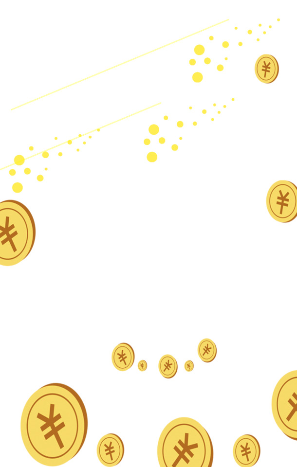 金币漂浮PNG透明图，高清元素，创意图片素材免费下载