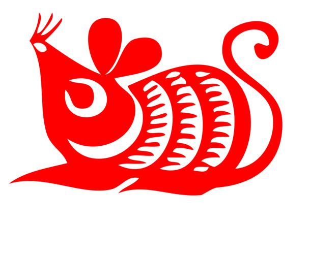 红色鼠年剪纸PNG透明图，高清节日元素，春节、元宵设计素材下载