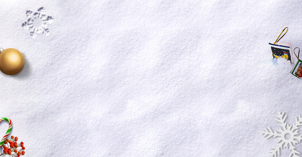 圣诞氛围PNG素材，雪花彩球礼物高清透明背景，创意banner海报设计下载