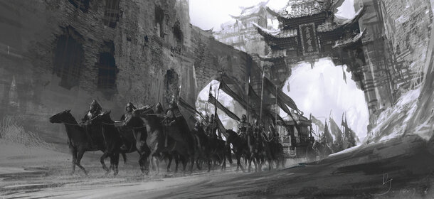 出征大将，精选历史铅画PNG透明背景元素，高清Banner海报设计素材下载