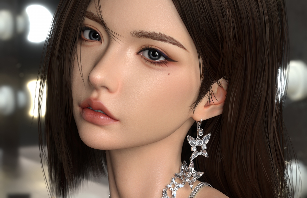 绝美3D动漫女神脸，超清4K壁纸，高清大图4000x2580，一键下载！