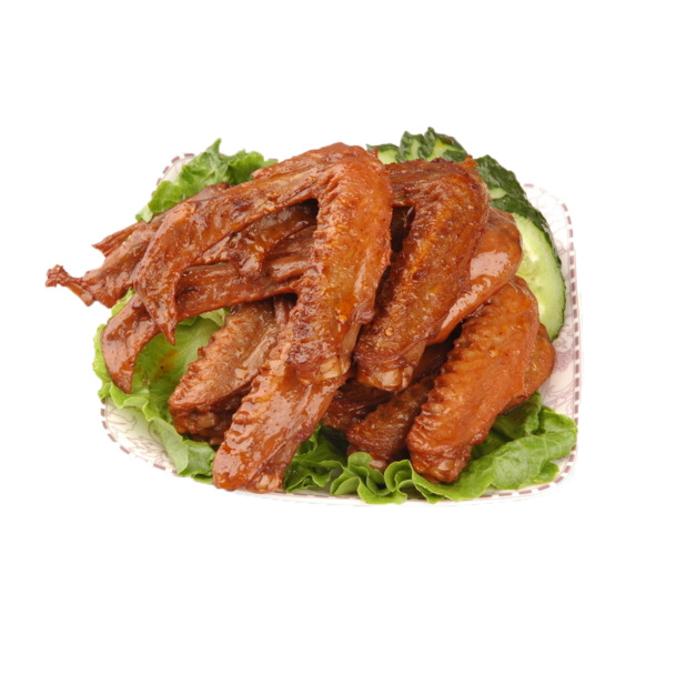产品实物卤鸭翅风味高清PNG透明图，生活装饰元素与设计素材下载