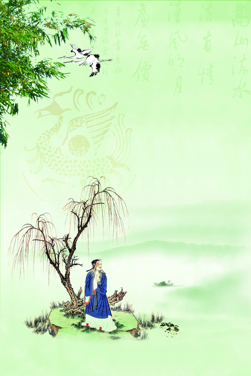 古诗词名句背景板，复古中国风高清素材，JPG/PSD格式任选下载