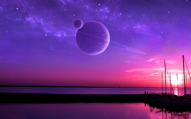梦幻星空壁纸，高清PNG透明背景，抽象山水自然元素，设计素材免费下载