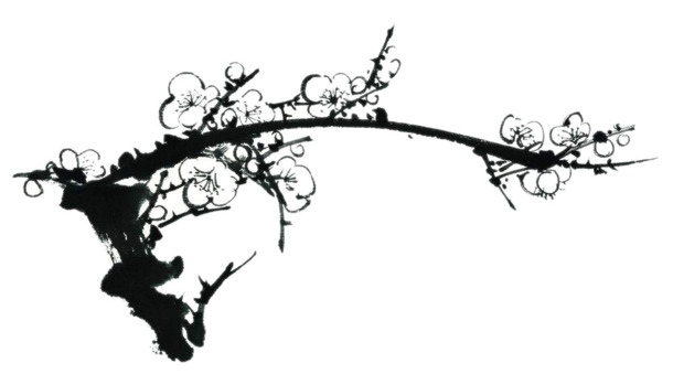 水墨梅花PNG素材，高清透明装饰元素，笔触细腻，免费下载