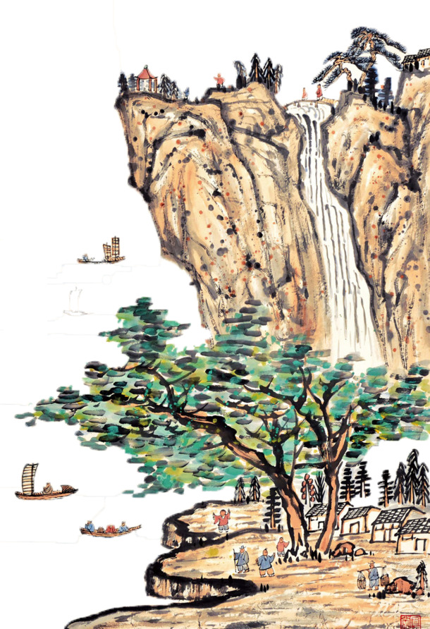 中国风水墨画PNG透明图片，高清装饰元素与花纹设计素材下载