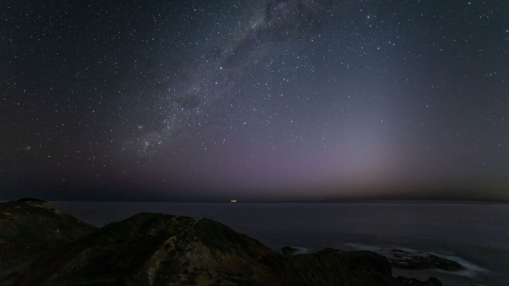 银河星辰夜海，深色4K超清壁纸，3840x2160高清背景图片下载