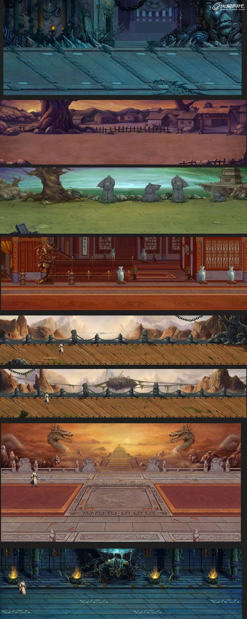 插画风景建筑原画，高清PNG透明背景，H5设计素材免费下载