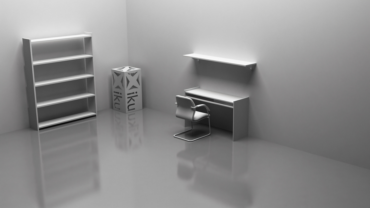 3D电脑桌书架高清壁纸，惊艳4K背景，3840x2160超高清下载