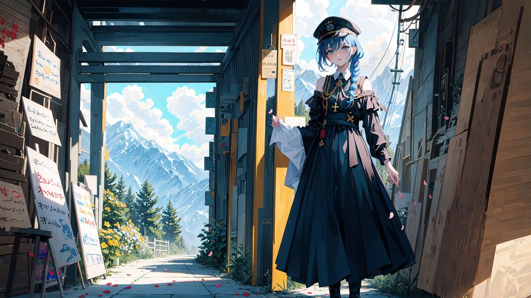 动漫女孩连衣裙帽子主题，超清4K壁纸，3840x2160分辨率，高清下载