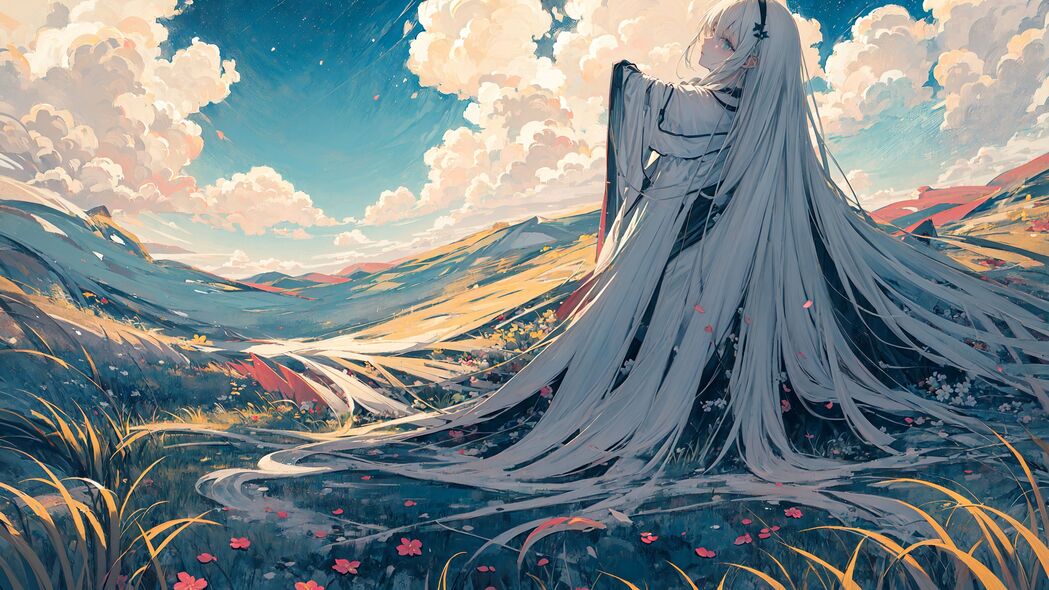女孩云漫艺术之美，精选4K高清动漫壁纸，3840x2160超清下载