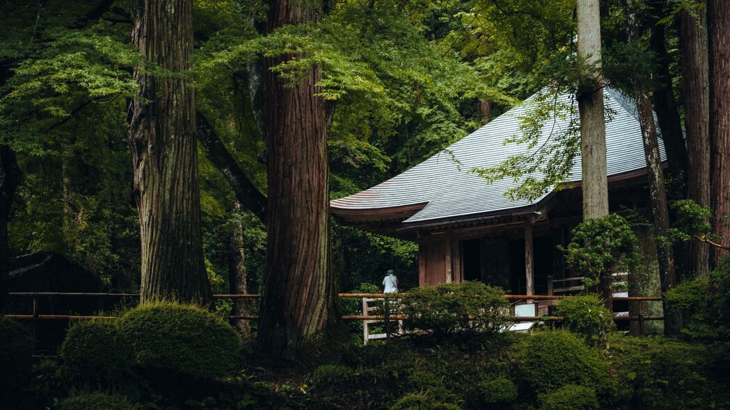 建筑之巅宝塔耸立，树木葱茏4K超高清壁纸，3840x2160精美背景图片下载