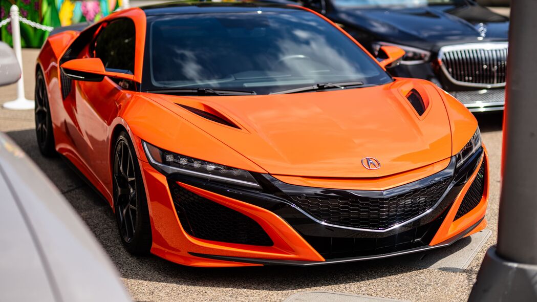 2019 Acura NSX橙色跑车，高清4K壁纸下载（3840x2160）