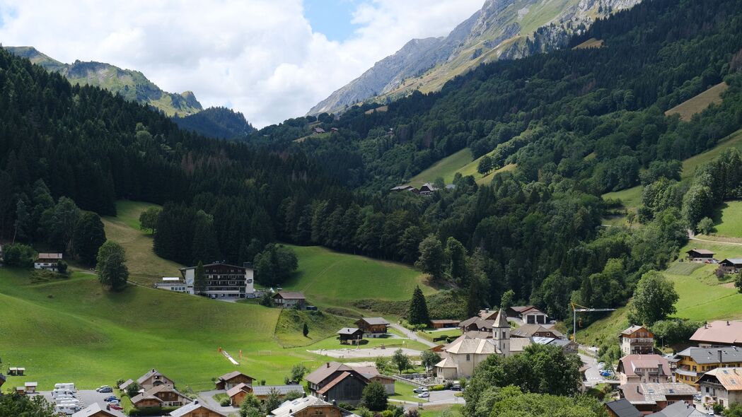 自然之美，山脉岩石树木建筑4K高清壁纸，3840x2160超清下载