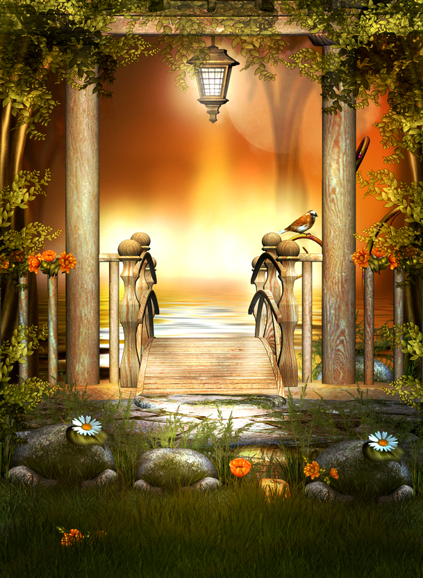 梦幻插画风景，高清PNG透明背景元素，精美底纹设计素材，一键下载