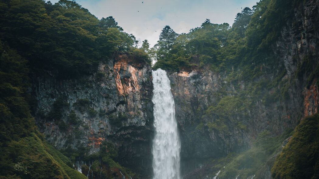 绝美瀑布悬崖风光，高清4K树木壁纸，3840x2160超清下载