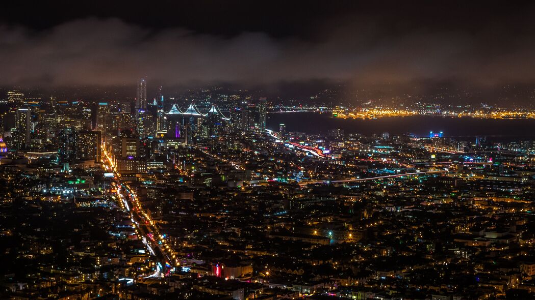 城市夜晚灯火辉煌，4K高清壁纸，建筑物与道路美景尽在眼前，3840x2160分辨率，免费下载