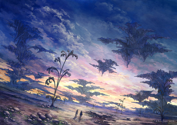 紫色天空光效PNG背景，创意手绘卡通元素，高清透明图片素材下载