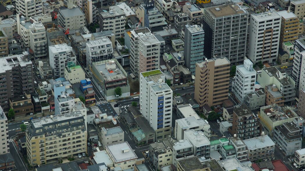 城市灰调鸟瞰，建筑美景尽收眼底，4K高清壁纸免费下载（3840x2160）