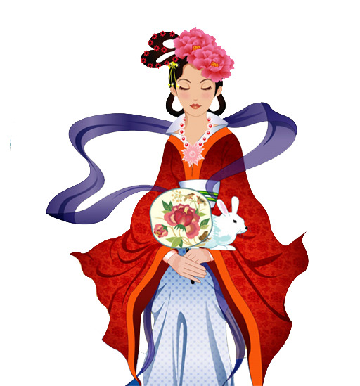 中秋佳节必备，嫦娥高清PNG透明图片与PSD设计素材，一键下载节日元素