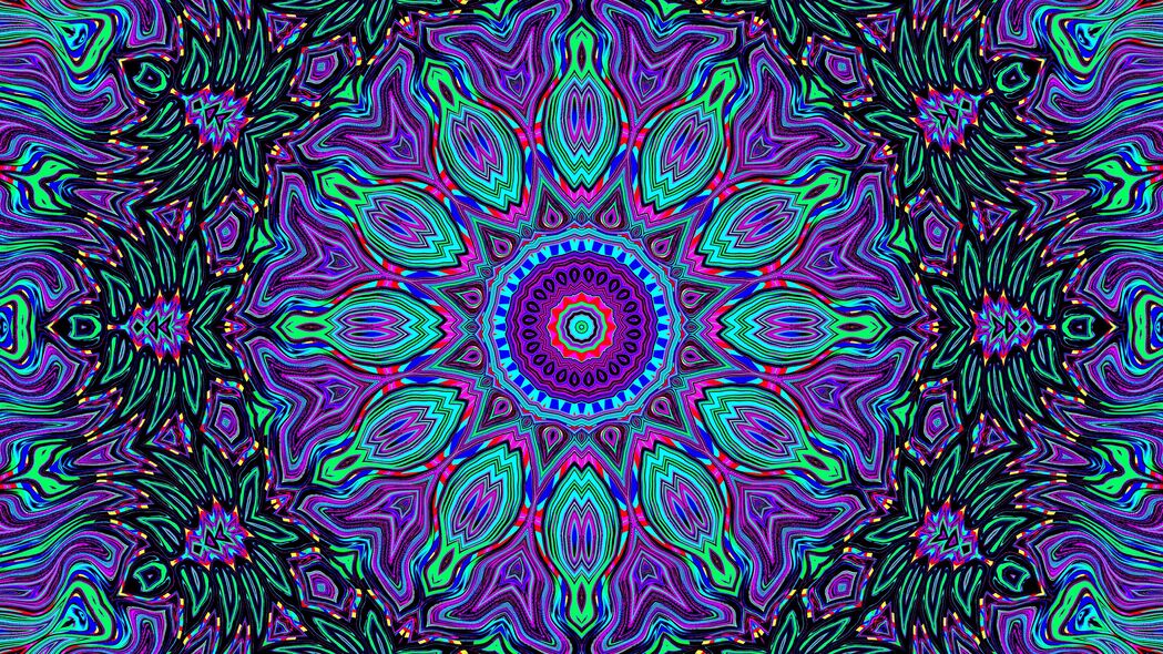 曼陀罗分形抽象万花筒，惊艳4K高清壁纸，3840x2160超清下载
