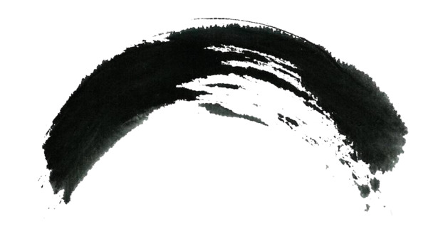黑色弧形笔触PNG透明图，高清装饰元素，墨迹设计素材免费下载