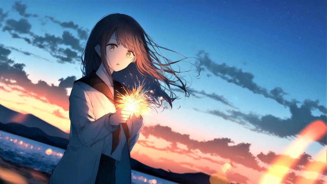 女孩璀璨夜光，绝美4K动漫壁纸，3840x2160高清下载