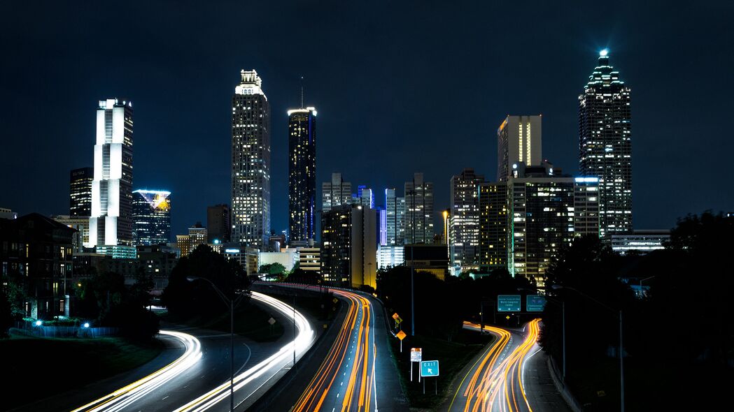 城市道路冰柜灯夜间美景，4K超清壁纸，3840x2160高清下载