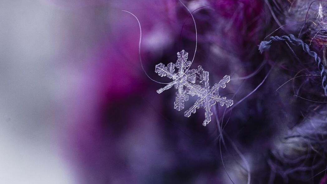 雪花水晶冰景，超高清4K宏观壁纸，3840x2160精美背景图免费下载