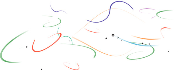 七彩缤纷彩带矢量PNG素材，高清透明，几何漂浮元素，设计下载